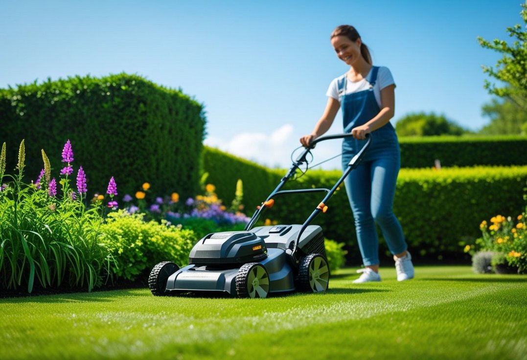 Sure, the text translated to Danish without signs is: How to create a beautiful garden with a battery powered lawnmower Sure, the text translated to Danish without signs is: How to create a beautiful garden with a battery powered lawnmower